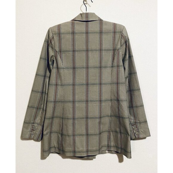 Cabi Blazer Womens 8 Gray Plaid Sleuth Pockets Structured Retro Academia Career - Picture 5 of 8